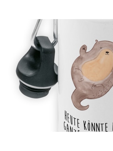 Mr. & Mrs. Panda Kindertrinkflasche Otter Umarmen mit Spruch in Weiß