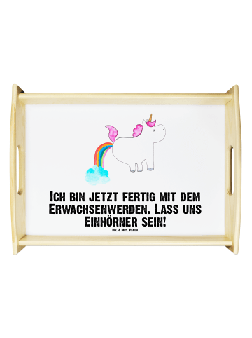 Mr. & Mrs. Panda Küchentablett Einhorn Pupsen mit Spruch in Weiß