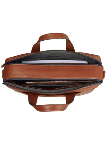 Leonhard Heyden Hamburg Aktentasche Leder 40 cm Laptopfach cognac