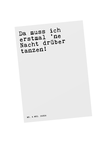 Mr. & Mrs. Panda Ansichtskarte Da muss ich erstmal... mit Spruch in Weiß
