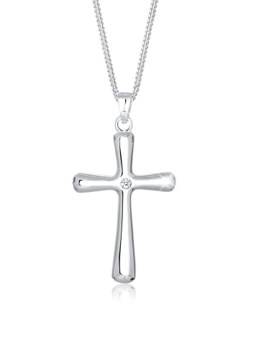 Elli DIAMONDS  Halskette 925 Sterling Silber Kreuz in Weiß