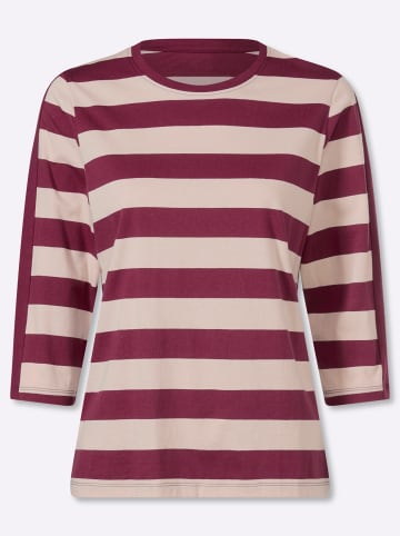 Sieh an! 3/4-Arm-Shirt in bordeaux-elfenbein-gestreift