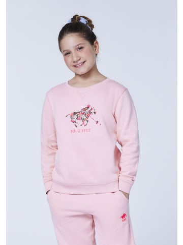 Polo Sylt Sweatshirt im floralem Logo-Design in Pink