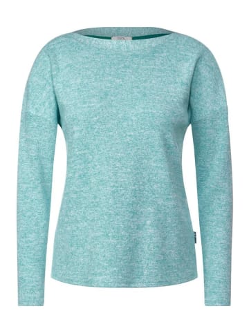 Cecil Langarmshirt in frosted aqua blue melange