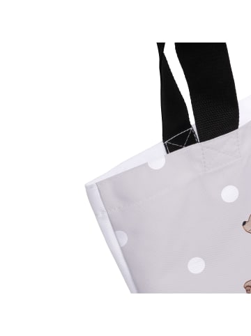 Mr. & Mrs. Panda Shopper Tasche Bär Kind mit Spruch in Grau Pastell