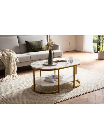 FineBuy Couchtisch in Weiß / MDF / 100x60x45