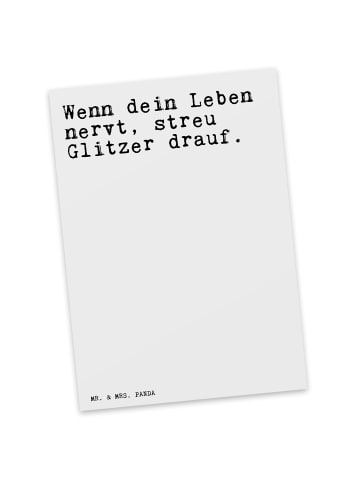 Mr. & Mrs. Panda Postkarte Wenn dein Leben nervt,... mit Spruch in Weiß