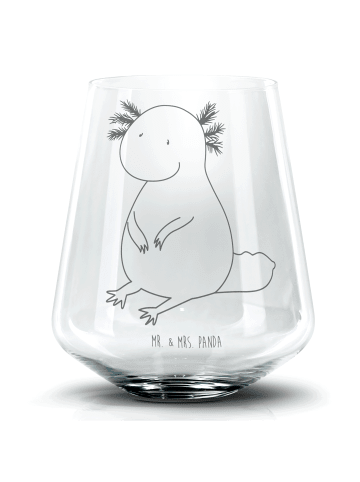 Mr. & Mrs. Panda Longdrinkglas Axolotl Niedlich ohne Spruch in Transparent