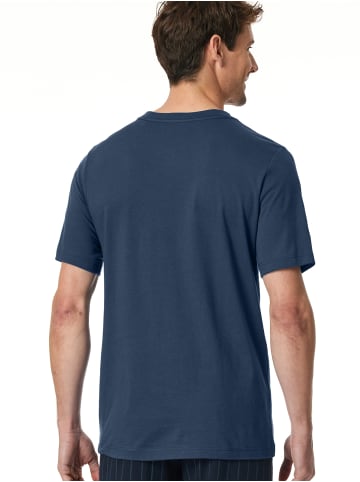 Schiesser Pyjamaoberteil T-Shirt - Mix + Relax in royal