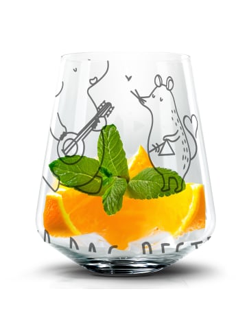Mr. & Mrs. Panda Blümchentail Glas Big Einheit mit Spruch in Transparent