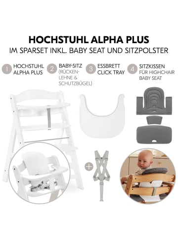 Hauck Hochstuhl Alpha Plus Black - im Sparset inkl. in white