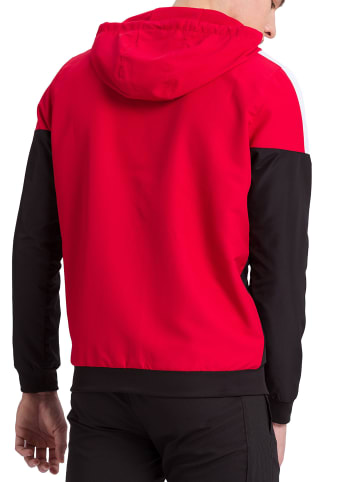 erima Squad Tracktop Trainingsjacke mit Kapuze in rot/schwarz/weiss