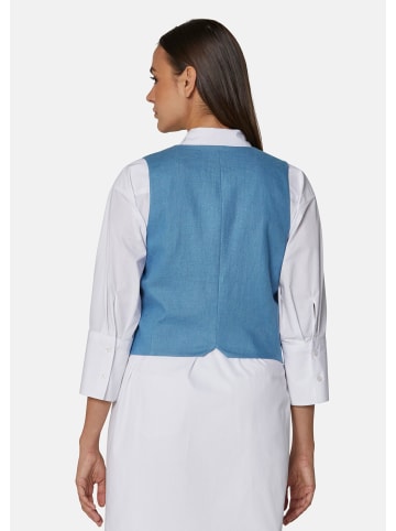 MADELEINE Kurze Leinenweste in hellkobaltblau