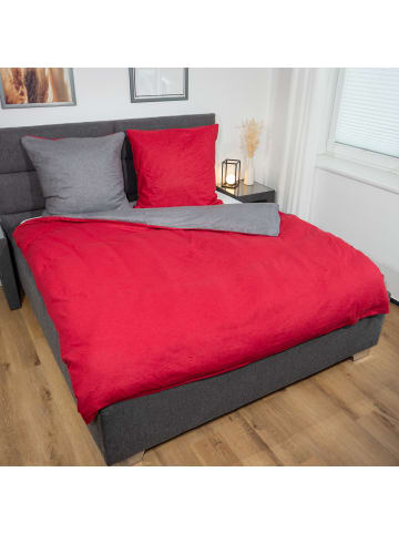 Traumschloss Melange Flanell Wendebettwäsche in rot