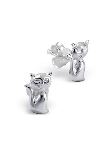 schmuck23 Silber-Ohrringe Katze 0,7 cm x 0,8 cm