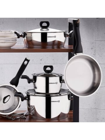 Korkmaz Korkmaz Nora Kochtopf ø16cm - Kasserolle aus 18/10-Edelstahl, in Silber