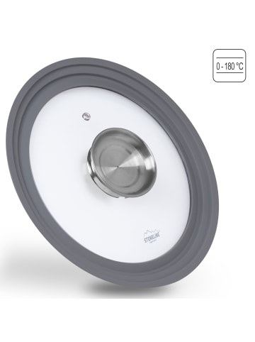 Stoneline Universal Glasdeckel mit Aroma-Funktion in Grau | 24,26,28cm