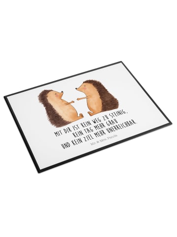 Mr. & Mrs. Panda Schreibunterlage Igel Liebe mit Spruch in Weiß