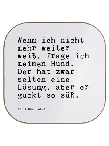 Mr. & Mrs. Panda Untersetzer Glas Wenn ich nicht mehr... mit Spruch in Weiß