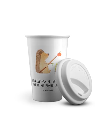 Mr. & Mrs. Panda ToGo Kaffeebecher Igel Grillen mit Spruch in Weiß