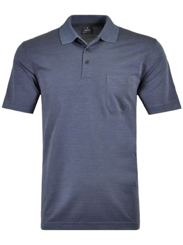 Ragman Softknit-Polo fein gestreift in Blau