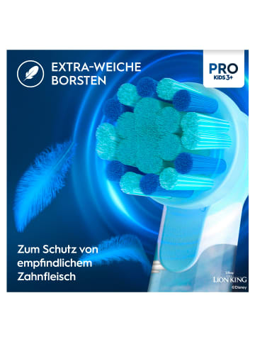 Oral-B Elektr. Kinderzahnbürste "Vitality Pro Kids König der Löwen" + 8 Aufsteckbürsten