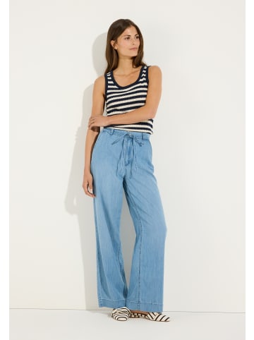 More & More schmales Tank-Top, gestreift in offwhite/blue