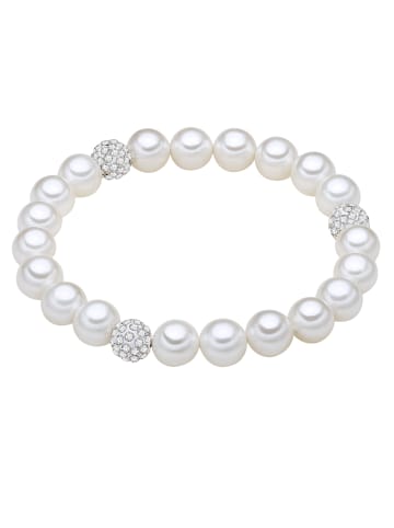 Lulu & Jane Armband Muschelkernperle weiß Zirkonia weiß in weiß