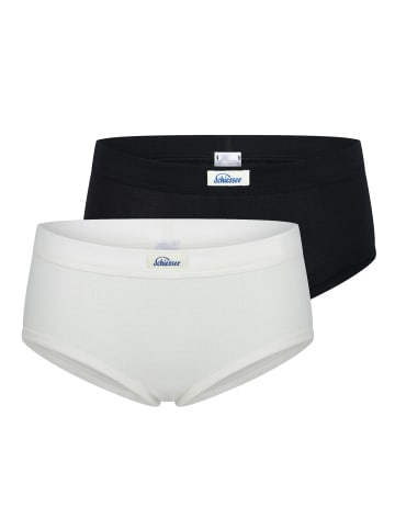 Schiesser Panty Feinripp - Revival Paula in black and white