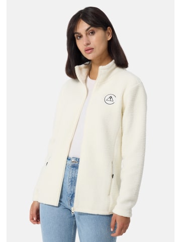 CASH-MERE.CH Retro-Fleece-Jacke aus recyceltem Polyester in Off White