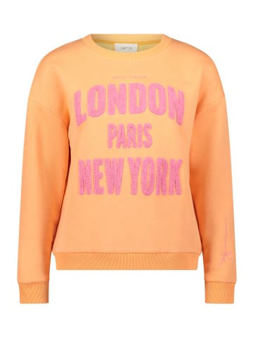CARTOON Sweatshirt mit Rippbündchen in Patch Orange/Pink