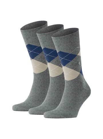 Burlington Socken 3er Pack in Grau/Blau/Beige