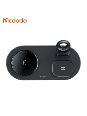 Wisam® Kabelloses Wireless Charger Ladegerät 3in1 15W (Handy/TWS/Apple Watch) schwarz