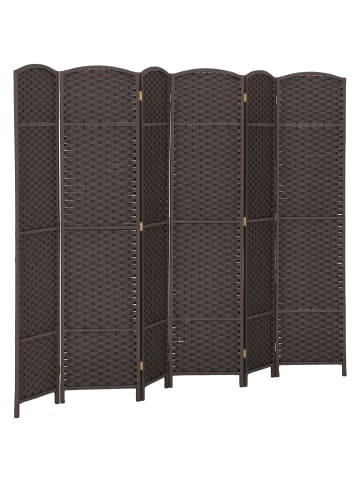 HOMCOM Paravent in Braun 160L x 1,6B x 170H cm