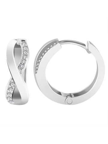Adeliás Damen Creolen Unendlichzeichen aus 925 Silber mit Zirkonia in silber