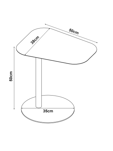 en.casa Beistelltisch Nastätten in Schwarz (H)50cm (B)50cm (T)38cm