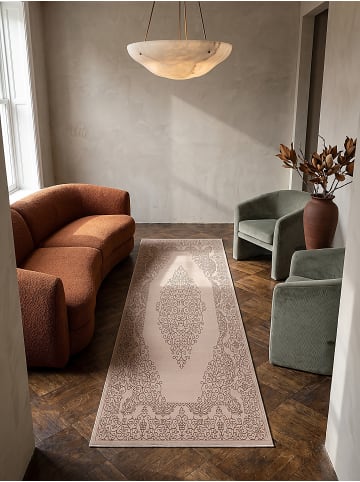 KADIMA DESIGN ERESMA Teppich Kurzflor Beige 80x150 Orientalisch Polyester Wohnzimmer in Beige