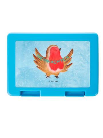 Mr. & Mrs. Panda Frühstücksdose Rotkehlchen Weihnachten ohne Spruch in Eisblau