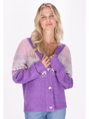 IZIA Damen Cardigan in violett mehrfarbig