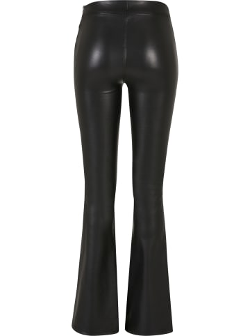 Urban Classics Urban Classics Damen Ladies Synthetic Leather Flared Pants in black