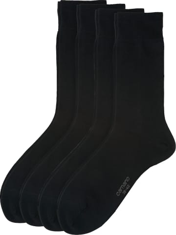 camano Baumwolle Herren Business-Socken 4 Paar in schwarz