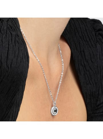 Luxenter Rhodium-plated sparkling zirconia necklace - Alphabet
