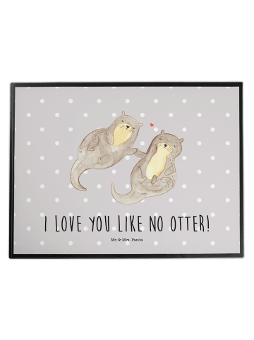 Mr. & Mrs. Panda tischpad Otter Hände halten mit Spruch in Grau Pastell