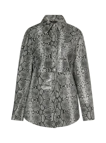 faina Damen Lederhemd in Grau Schlange