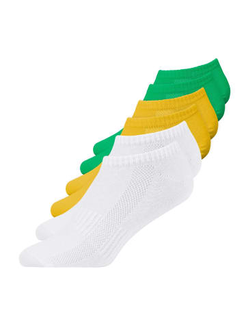SNOCKS Sneaker Socken aus Bio-Baumwolle 6 Paar in Mix (Grün/Weiß/Gelb)