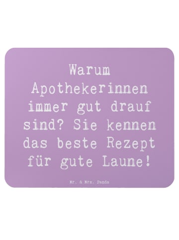 Mr. & Mrs. Panda Mauspad Spruch Glückliche Apothekerin mit Spruch in Lavendeltraum