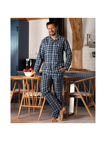 Comte Flanell Schlafanzug in marine
