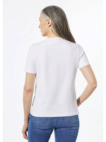 GOLDNER Kurzgröße:  Shirt Shirt mit Rundhalsausschnitt in weiß / gemustert