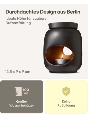 Praknu Duftlampe Keramik 100ml – Teelicht Aromalampe für Öle & Duftwachs