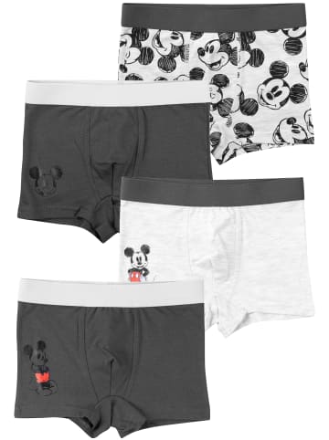 Disney 4er Pack Disney Mickey Mouse Boxershorts Unterwäsche Unterhose Boxer in grau